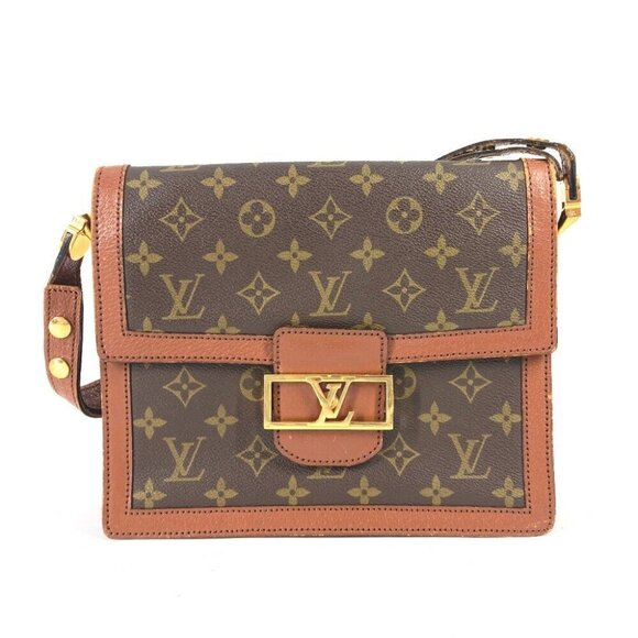 Auth LOUIS VUITTON M51410 Monogram Sac-Dauphine Shoulder Bag MonogramCanvas Brow - Picture 1 of 16